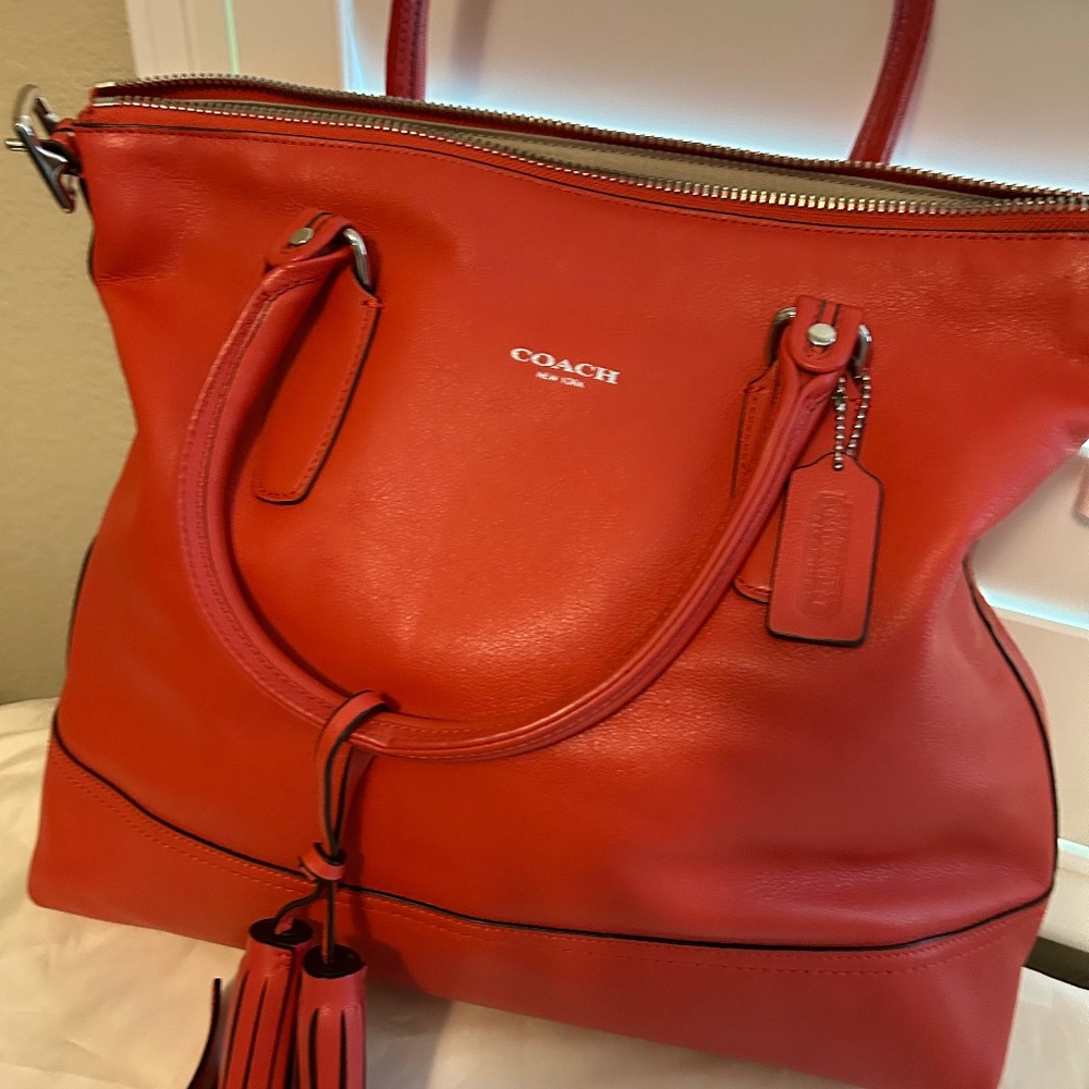 Coach Legacy Leather Rory Satchel- Carnelian